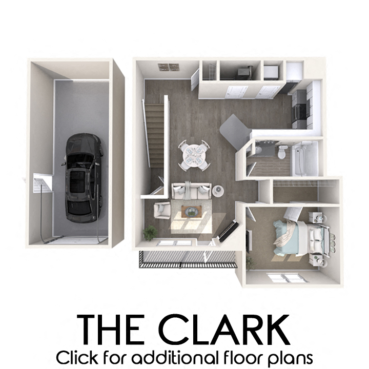 Floor plan for 1 bed, 1 bath, 890 sqft